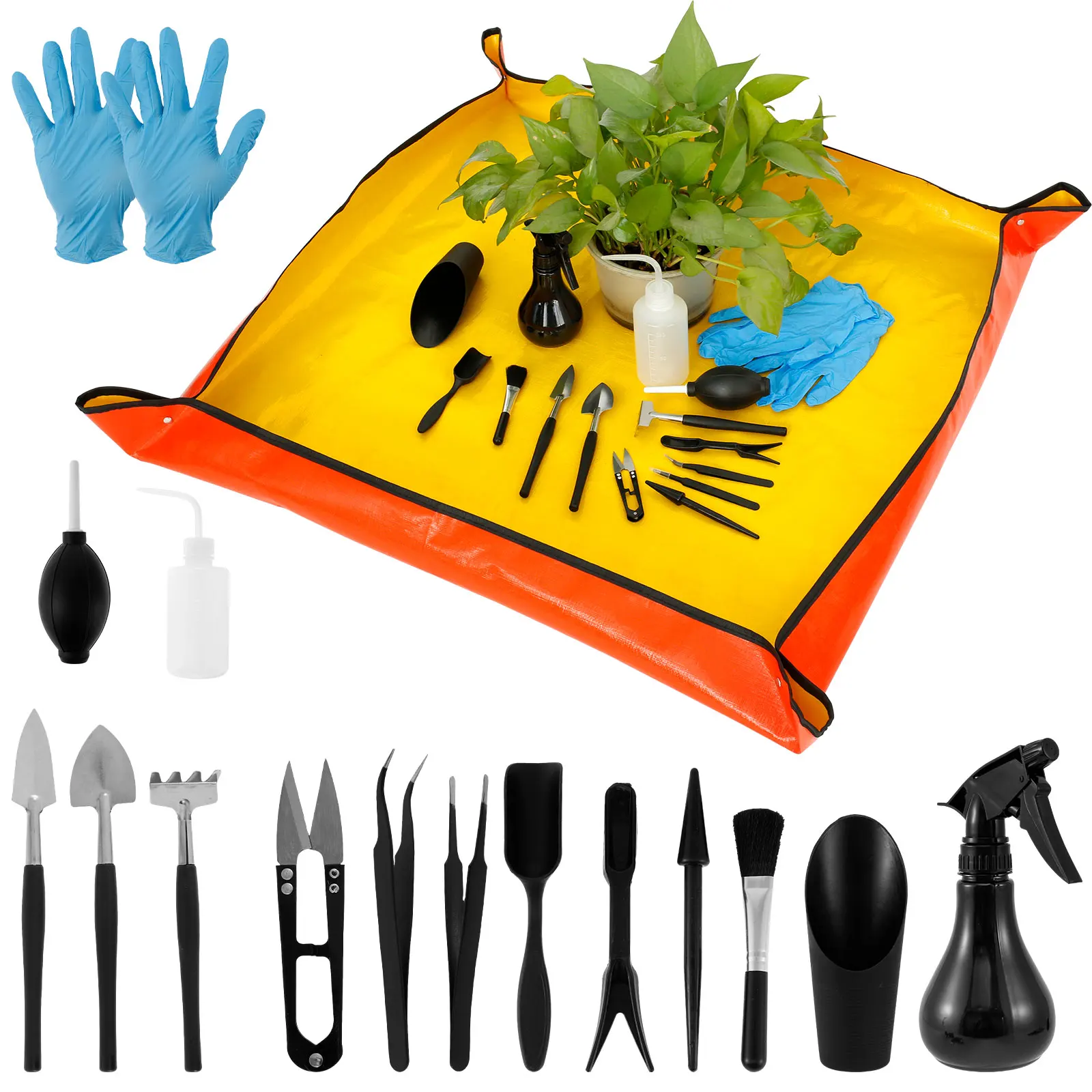 Bonsai Garden Plants - 13/16-teiliges Garten-Werkzeug für Sukkulenten, Mini-Pflanzgefäß-Set mit