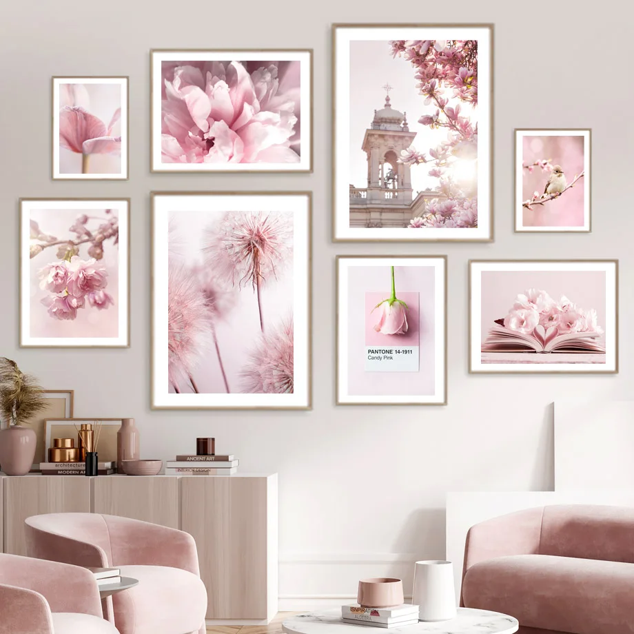 Bonsai Garden Decor - Frühling Rosa Rose Pfingstrose Sakura Löwenzahn